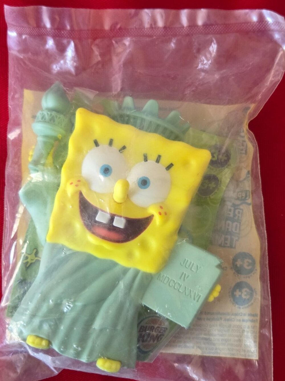 2005 SPONGEBOB SQUAREPANTS, LOST IN TIME, STATUE OF LIBERTY TOY, MINT!!!